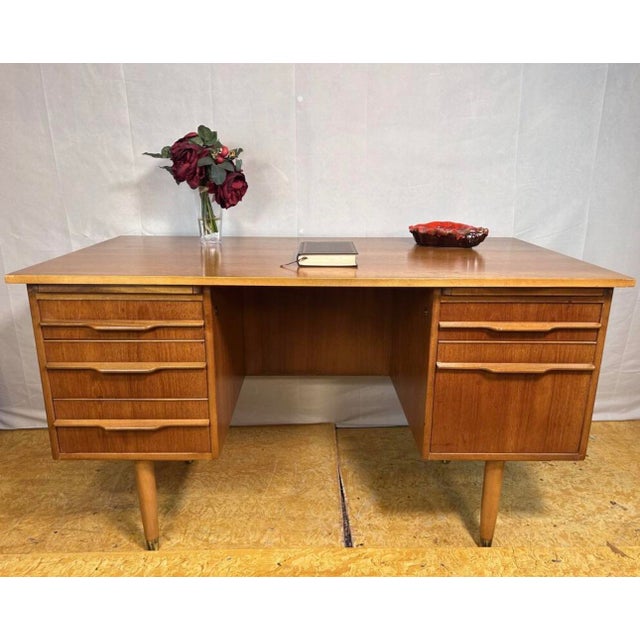 Mid-Century Danish Teak Desk, 1960s For Sale - Image 13 of 14