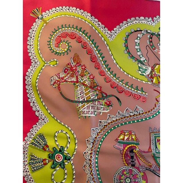 Hermes Paperoles 90 Silk Scarf Carriages & Nobles by C. Stuhlhofer-Mayr (2001) For Sale In San Francisco - Image 6 of 14