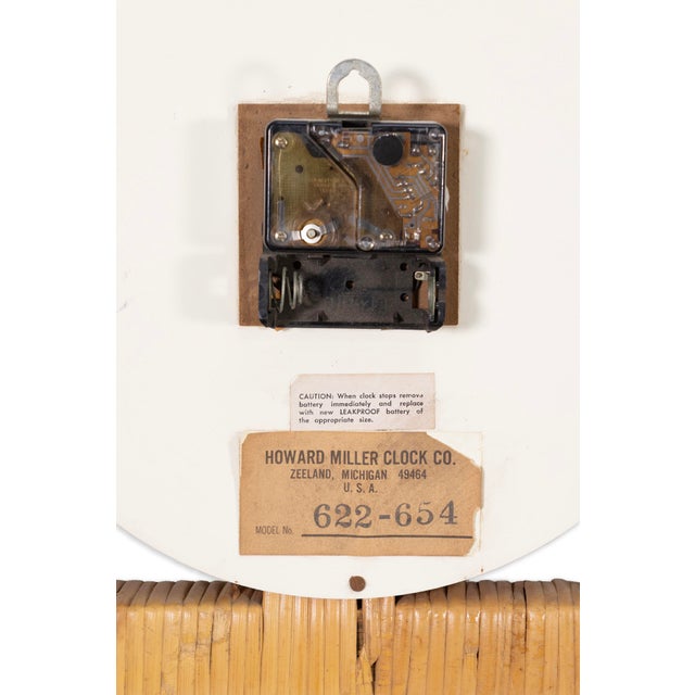 Mid 20th Century Vintage Mid Century Mod Rattan Basket Clock by George Nelson for Herman Miller For Sale - Image 5 of 7