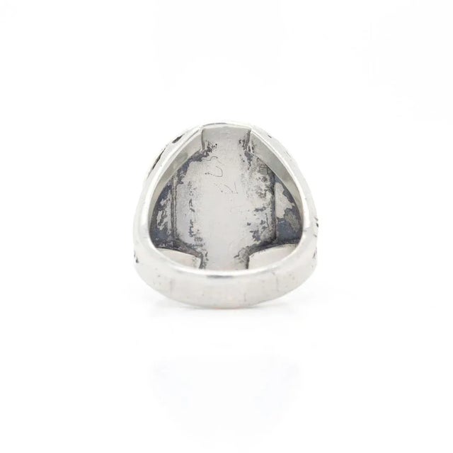 Turquoise Vintage Southwestern Navajo Sterling Silver and Turquoise Cabochon Ring For Sale - Image 8 of 12