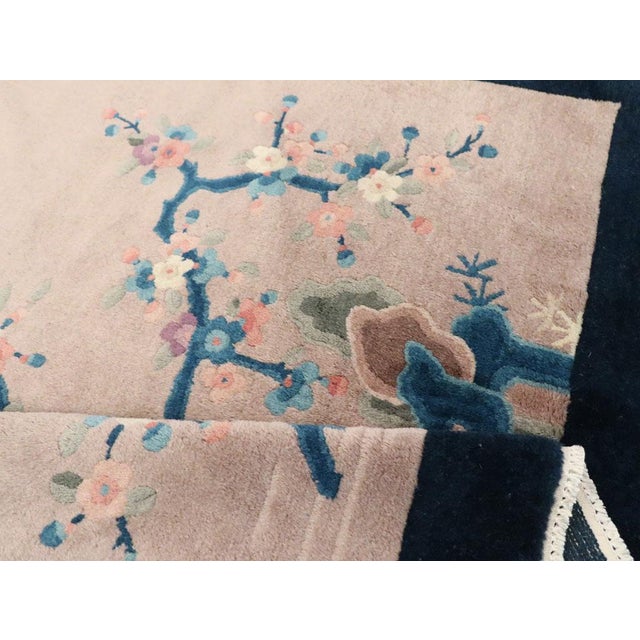 Beige Galerie Shabab Collection Mid-20th Century Handmade Chinese Art Deco Accent Rug For Sale - Image 8 of 9