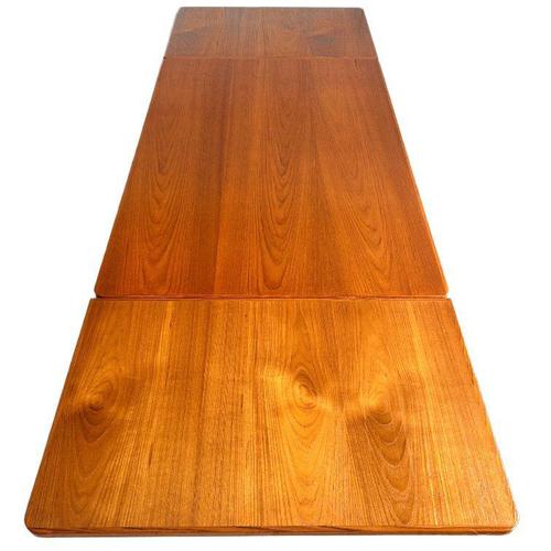 Wood Mid-Century Danish Teak Extendable Dining Table, 1960s For Sale - Image 7 of 15