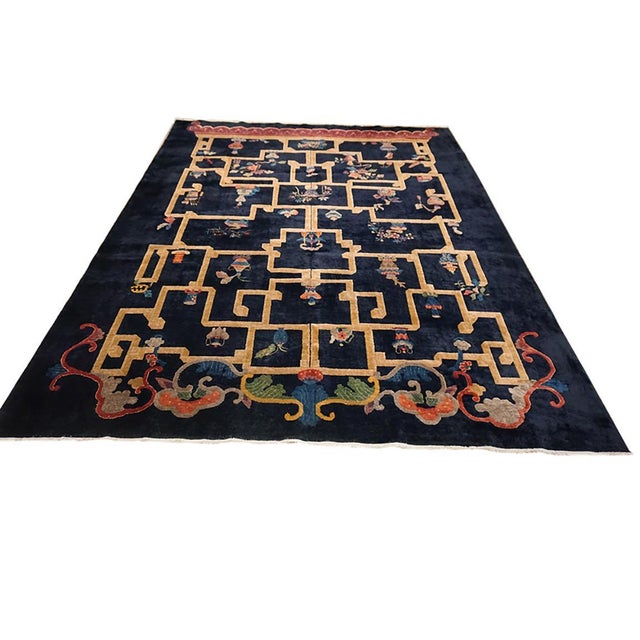 Chinese Art Deco, Size: 8' 9" x11' 7" As the name implies, pieces woven between the wars for the Western market by mostly...