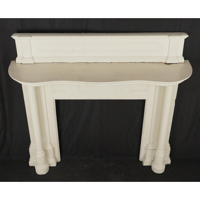 Colonial Revival Wooden Mantel With Fluted Pilasters For Sale - Image 4 of 8