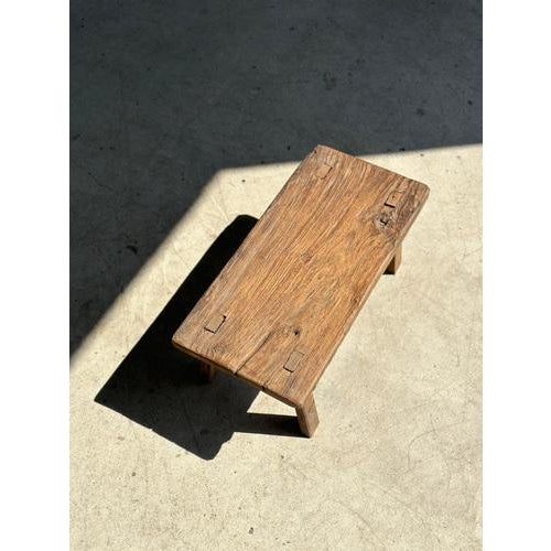 Small Stool in Upcycled Teak Quadripod For Sale - Image 17 of 18