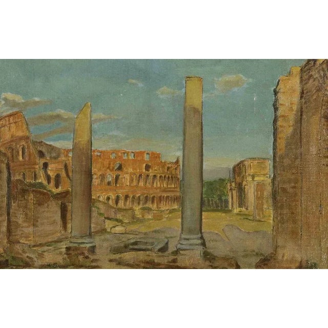 Unknown, Imperial Forums and Coliseum, Oil Painting For Sale - Image 4 of 5