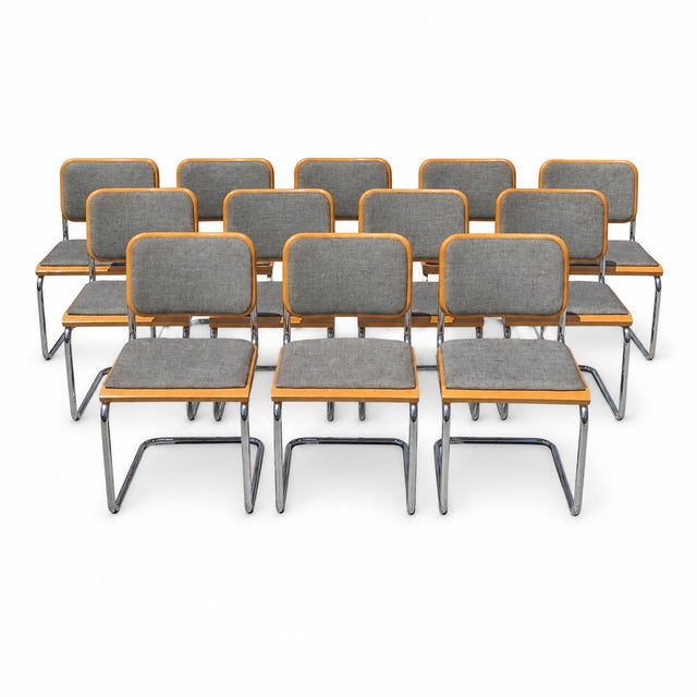 Thonet Marcel Breuer Cesca Chrome Chairs - Set of 12 For Sale