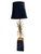 Mid-Century Modern Abstract Gold Starburst Table Lamp With Stone Base & Black Shade | Hollywood Regency For Sale - Image 4 of 9