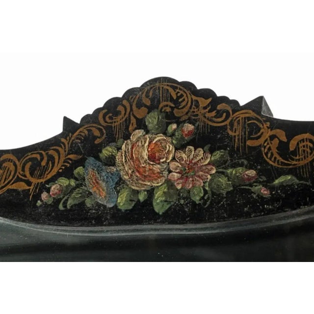 19th Century Antique Victorian Chinoiserie Painted Marble-Top Mirrored Vanity Table / Washstand Chest Signed Gwt For Sale - Image 5 of 12