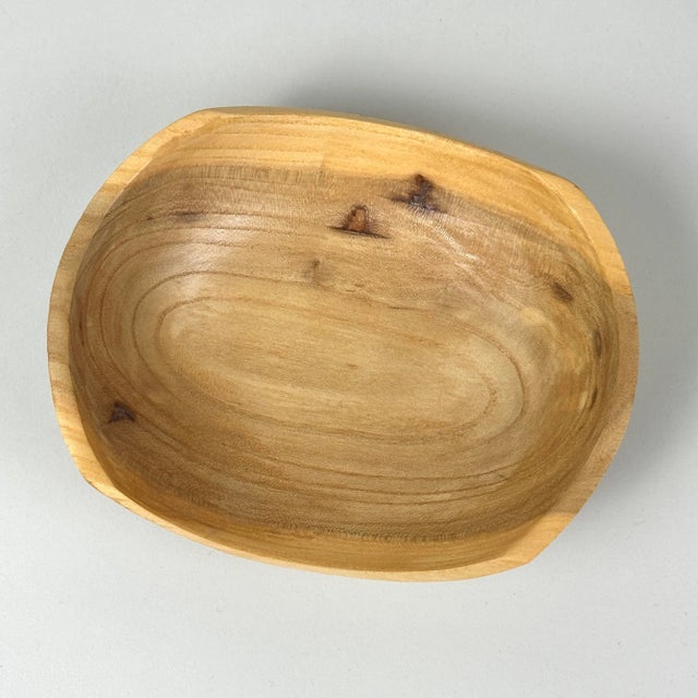 Wood Organic Modern Hand Turned Studio Craft Chestnut and Elm Bowls For Sale - Image 7 of 9