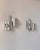 Vintage Double Wall Lights in Brushed Metal, France, 1970, Set of 2 For Sale - Image 3 of 8