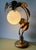 Vintage Hollywood Regency Table Lamp in Gilded Metal & Opaline Glass, Germany, 1970s For Sale - Image 9 of 11