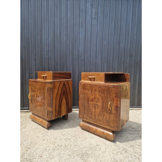 Vintage Art Deco Bedside Tables, 1930s, Set of 2 For Sale - Image 16 of 18