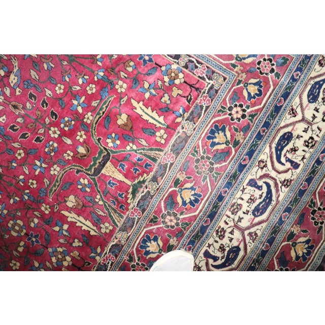 Vintage Indian Larestan Plum Rug rug no.10839 For Sale - Image 15 of 15