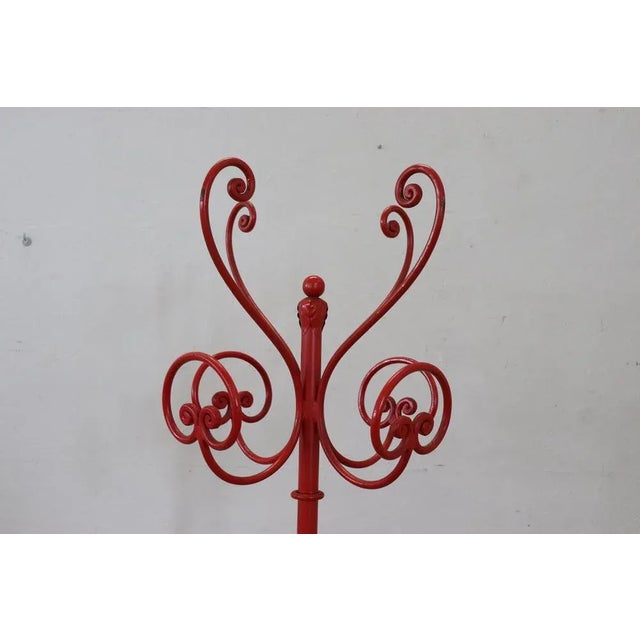 Red Lacquered Iron Clothes Rack, Early 20th Century For Sale - Image 3 of 7