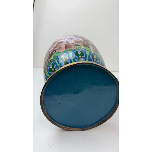 Monumental Chinese Cloisonne Enamel Vase For Sale - Image 12 of 13