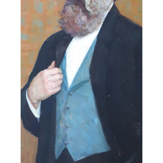 Friedrich Engels Portrait Painting, Original Soviet Art, 1967 (120-90) For Sale - Image 4 of 6