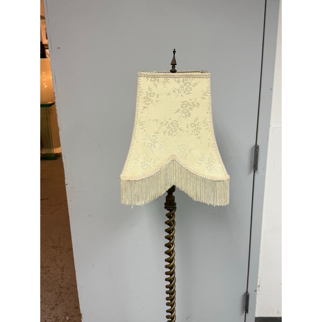 Antique Spiral Brass Floor Lamp For Sale - Image 12 of 12