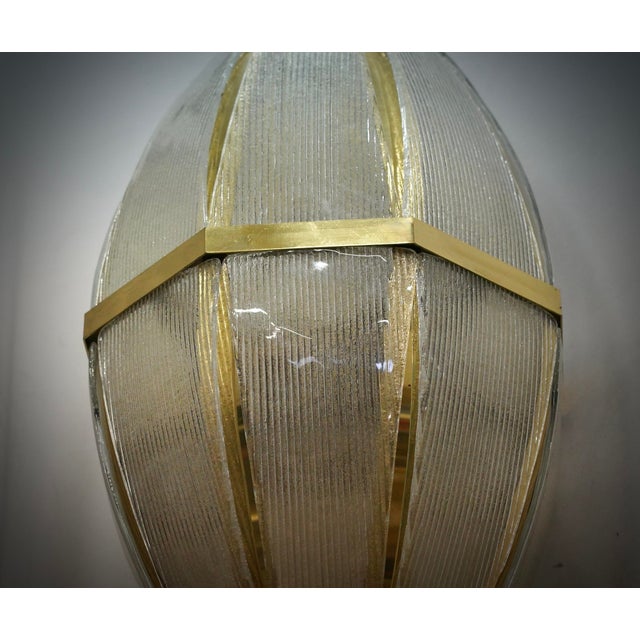 Murano Art Glass and Brass Sand Blasted Color Chandelier and Pendant, 2000 For Sale - Image 6 of 9