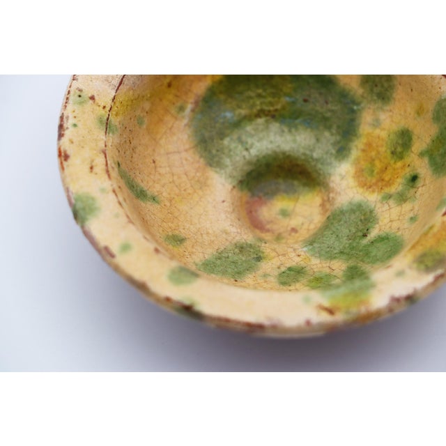 Ceramic 19th Century Small Portuguese Rustic Glazed Spongeware Wine Cup Bowl For Sale - Image 7 of 12