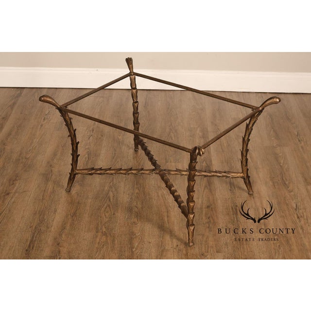 Tole Painted Tray Top Coffee Table With Gilt Metal Base For Sale - Image 12 of 17