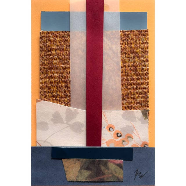 Abstract "Into the Sun 5" Original Mixed-Media Collage on Paper by Zac Woodiel For Sale - Image 3 of 9