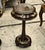 Neoclassical French Neoclassical Side Table – Dark Wood, Glass Top, Gold Leaf & Small Drawer For Sale - Image 3 of 3