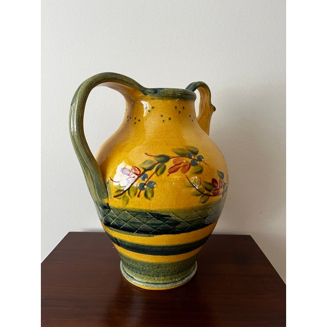 Ceramic Vintage Terre È Provence French Hand-Painted Ceramic Pitcher, Made in France For Sale - Image 7 of 10