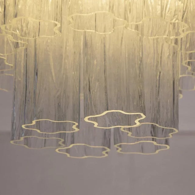 Metal Ceiling Light with Murano Trunci Glass, Italy, 1990s For Sale - Image 7 of 12