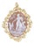 Figural Carved Shell Cameo Pendant Brooch 10k Gold Floral Wreath Woman Children For Sale