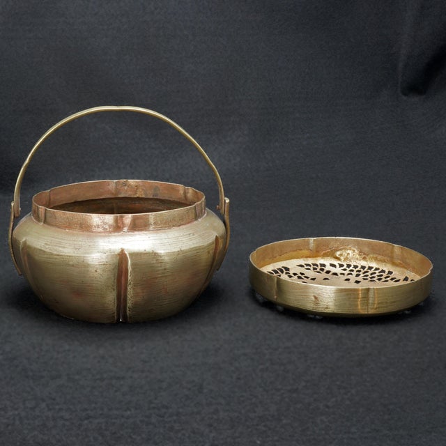 Chinese Copper Handled Hand Warmer With Pierced Top With Geese Circa 1900 For Sale - Image 4 of 7