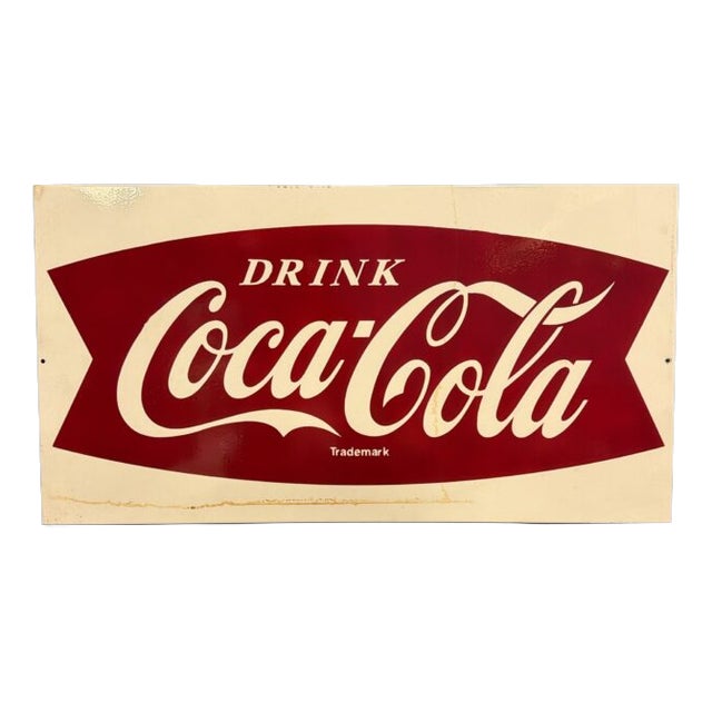 Coca-Cola Enamel Sign, 1960s For Sale