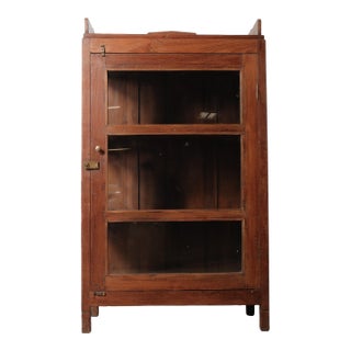 Wooden Glass-Front Display Cupboard Cabinet For Sale