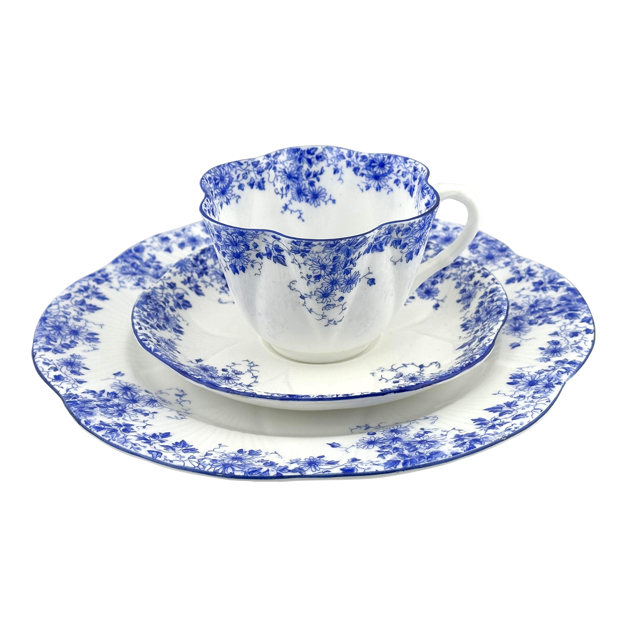 Shelley Dainty Blue Trio, English Bone China, Vintage Shelley 3