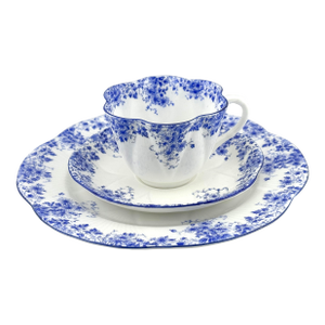 Shelley Dainty Blue Trio, English Bone China, Vintage Shelley 3 Piece Tea Set