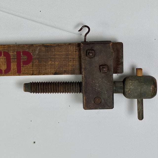 Unique Vintage Wood Shop Carpenter Double Sided Trade Sign For Sale - Image 9 of 12