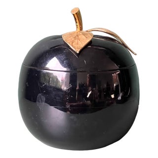 Large Turnwald Collection Black Apple Ice Bucket by Freddo Therm, 1970s For Sale