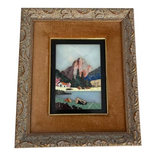 Scarpelli Signed, Framed Italian Pietra Dura Mosaic For Sale