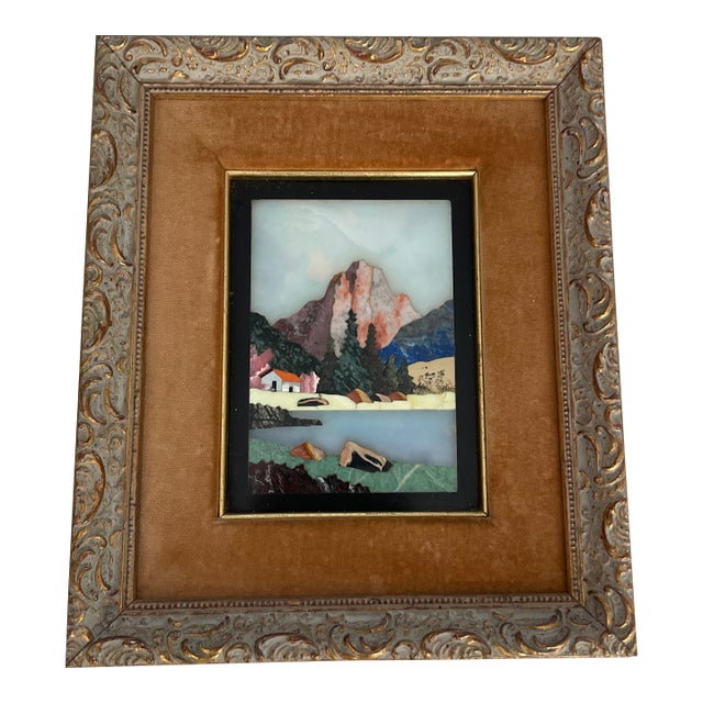 Scarpelli Signed, Framed Italian Pietra Dura Mosaic For Sale