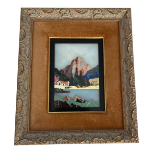 Scarpelli Signed, Framed Italian Pietra Dura Mosaic