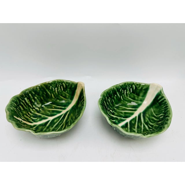 1980s Secla Cabbage Leaf Bowls, a Pair For Sale - Image 5 of 6
