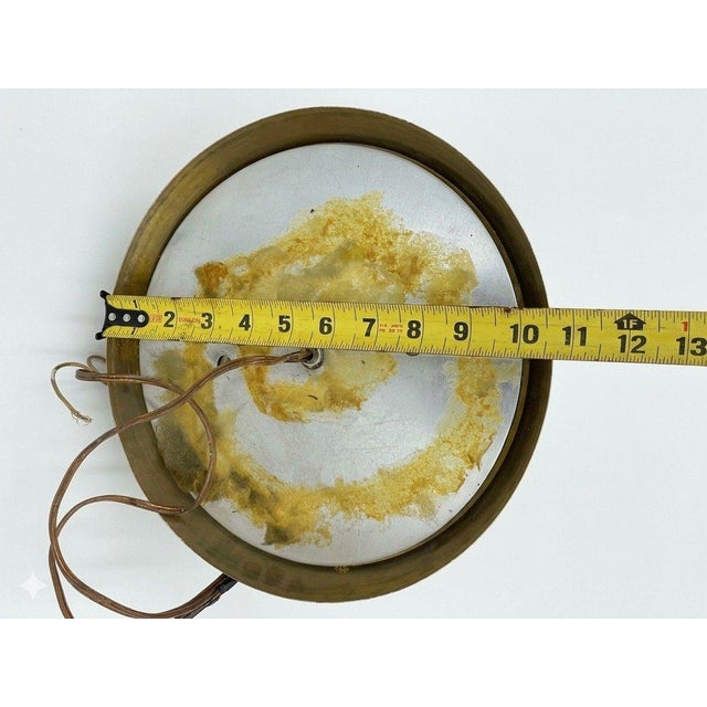 French Country Vintage Brass Glass 4-Light Flush Mount Ceiling Lantern Clove Shape For Sale - Image 3 of 5