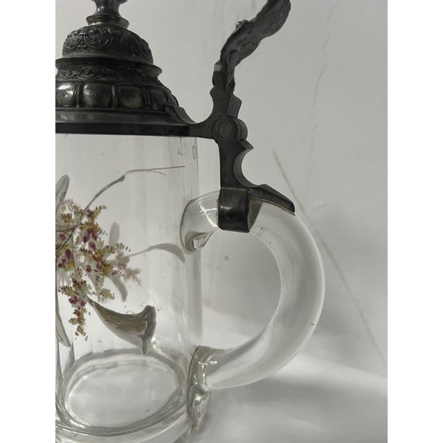 Covered Beer Mug in Enameled Glass For Sale - Image 6 of 10