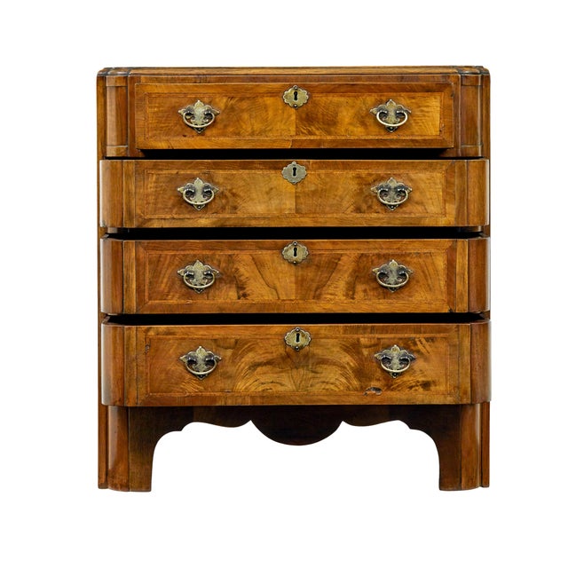 Brown Early 20th Century Queen Anne Walnut Chest of Drawers, 1910 For Sale - Image 8 of 13