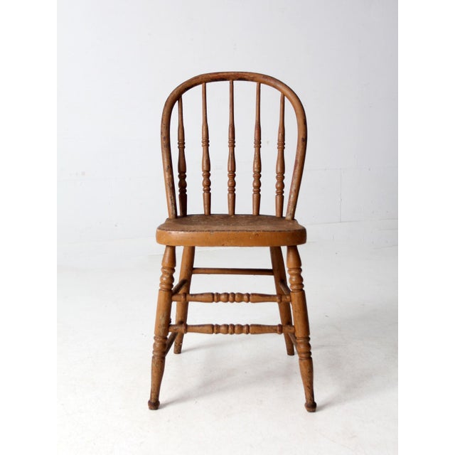 Farmhouse Antique Farmhouse Windsor Spindle Back Chair For Sale - Image 3 of 12