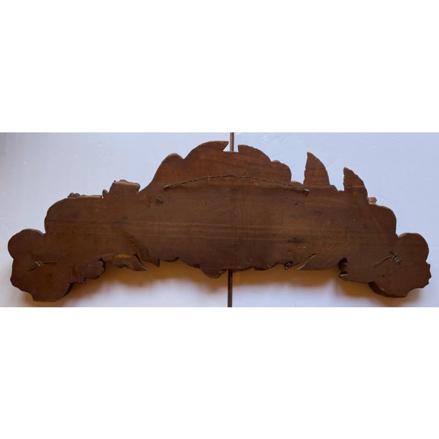 Large Antique Carved Oak Sunburst Rose and Pomegranate Pediment - For Sale In Monterey, CA - Image 6 of 8
