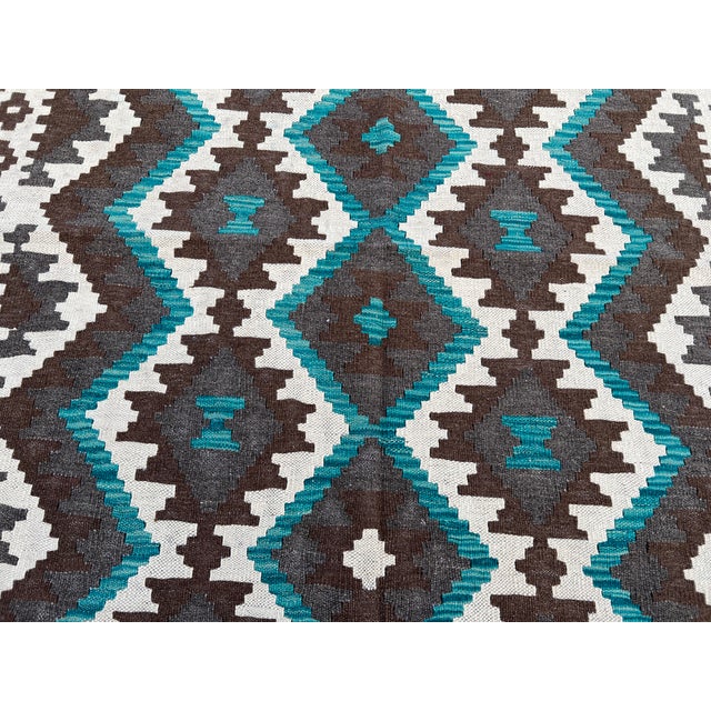 Afghan Flat Weave Tribal Kilim Rug For Sale - Image 4 of 7