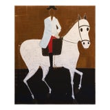 Large Contemporary Horse Oil Painting. Man on Horseback, 220 X 180 Cm For Sale