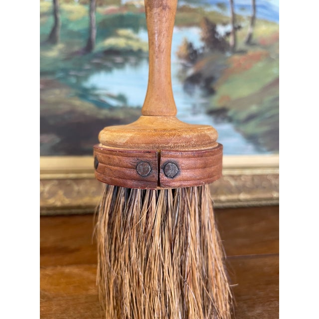 Early 20th Century Handcrafted Whisk Broom With Turned Wood Handle and Natural Bristles For Sale - Image 5 of 9