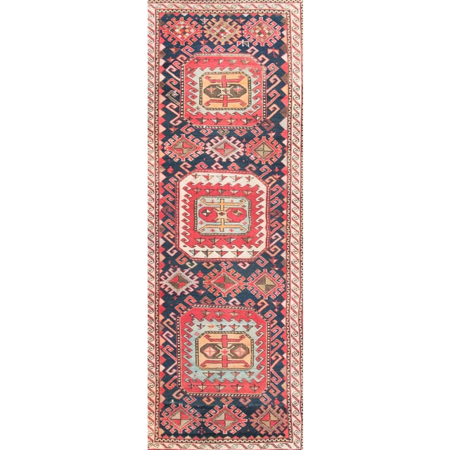 A wonderful early 20th century Persian Azerbaijani Shrivan rug with three large octagonal medallions, each with a large...